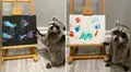 Rescatan a grupo mapaches y ahora estos hacen pinturas y las venden en las redes sociales [VIDEO]