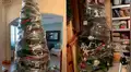Mujer tapa con plástico su árbol de Navidad para evitar decorarlo todos los años [FOTOS]