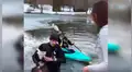 Policía salva la vida de un perro que estuvo a punto de morir congelado [VIDEO] 