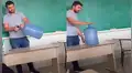 Profesor sorprende a sus alumnos con increíble experimento usando fuego y un bidón [VIDEO]