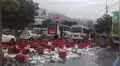 Avenida en San Juan de Lurigancho queda inundada de cerveza tras mala maniobra de conductor [VIDEO] 