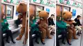 Facebook viral: se disfraza de oso y trolea a una joven adicta al celular [VIDEO]