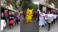Fanáticos del anime en Chile se unen a las protestas y marchan disfrazados de sus personajes favoritos [VIDEO]