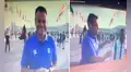 Periodista empuja a hincha que lo chocó por accidente durante transmisión en vivo