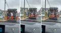 Trabajadores de limpieza hacen peculiares movimientos por Navidad al recoger la basura