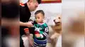 Hombre finge golpear a su bebé y perro lo sorprende con peculiar conducta [VIDEO]