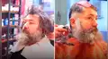 Indigente se corta el cabello y afeita la barba después de varios años y ahora luce irreconocible [VIDEO]