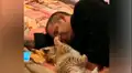Hombre protagoniza conmovedora escena con tigre bebé que tenía pocos días de nacido [VIDEO]