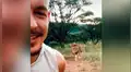 León voraz observa a hombre ingresando a santuario y lo acecha por la espalda [VIDEO]