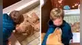 Niño ve por primera vez a las crías de su perrita y la abraza de la emoción