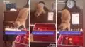 Gatito presiona las teclas de un piano para crear una ‘pieza maestra’