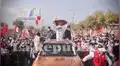 Pedro Castillo llegó a Arequipa en medio de aglomeraciones