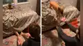 Joven juega con su perro en su habitación y escena se vuelve viral