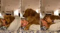 Perro se lanza sobre su dueña para ‘abrazarla’ y se niega a soltarla