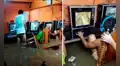 Adolescentes gamers continúan jugando pese a que cibercafé se inundaba durante tifón