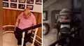 Adulto mayor recrea una escena de la película Up