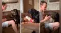 Perrito deja que su dueño le corte las garras al creer que había provocado su desmayo