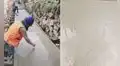 Albañil estropea cemento fresco para dedicarle romántico mensaje a su pareja