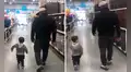 Niño imita la forma de caminar de su padre y video se convierte en un fenómeno viral