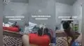 Perrita escapa de la cama de su dueña cuando se dan cuenta de su presencia