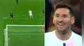 El palo le negó el gol a Messi en el partido PSG vs. Lens