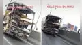Autobús captó toda la atención de las personas tras ir por las calles de Lima con la carrocería destruida