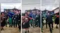 Divertidos extranjeros bailan música de carnavales junto con mujeres de Cusco