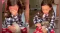 Niña llora de emoción al recibir en Navidad al cachorro que siempre soñó tener