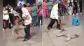 Perrito impresiona con su técnica para ‘hacerse el muertito’ en pleno show callejero