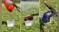 ¿Qué pasa cuando la lava ardiente entra en contacto por unos segundos con un cubo de hielo?