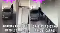 Hombre intenta evitar que un camión raye su auto colocando su cuerpo como protección