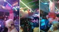 Joven disfrazado de Peppa Pig se trepa al pasamanos y baila en trencito con niños y adultos