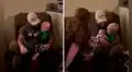 Niño llora de emoción al conocer a su hermano menor y le da un abrazo de bienvenida 
