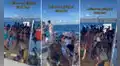Turistas latinoamericanos impresionan con sus pasos de baile a tripulantes europeos