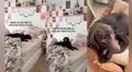 Joven llama la atención a su perrito ‘dormilón’ porque no quería bajarse de su cama