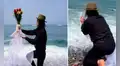 Hombre se casa con el mar, pero su felicidad se vio ‘empapada’ por una ola