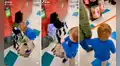 Niño reacciona violentamente al ser asustado con una araña de juguete
