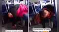 Mujer se queda profundamente dormida en un bus y por poco se cae del asiento 