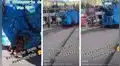 Video de escolares movilizando dinosaurio gigante se viraliza en TikTok