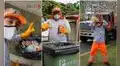 Trabajadores de limpieza enseñan a mantener las calles sin basura al ritmo de Bad Bunny