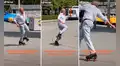 Adulto mayor es sensación en redes al manejarse a la perfección sobre patines