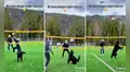 Perrito muestra sus grandes dotes de deportista en un encuentro de vóley con sus dueños