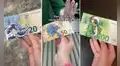 Artista lleva más de 5 años pagando con billetes pintados para difundir su arte