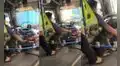 Chofer de micro enternece a pasajeros al llevar a sus perritos en la parte delantera del carro