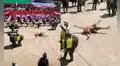 Escolares realizan tradicional desfile de Fiestas Patrias y recrean la ejecución de Túpac Amaru