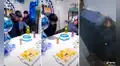 Jóvenes terminan en el piso tras fallarles la broma de la torta en la cara a su amigo
