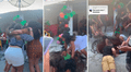 Grupo de mujeres se cae dentro de un socavón al abrirse la tierra mientras bailaban