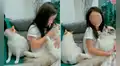 Gatito se molesta con su dueña al verla abrazando a otro minino