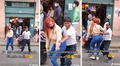 Venezolana se anima a sacar los ‘pasos prohibidos’ con peruano bailarín en el Centro de Lima