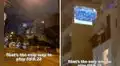 En pantalla grande: joven proyecta partido de FIFA en su terraza y llama la atención del vecindario